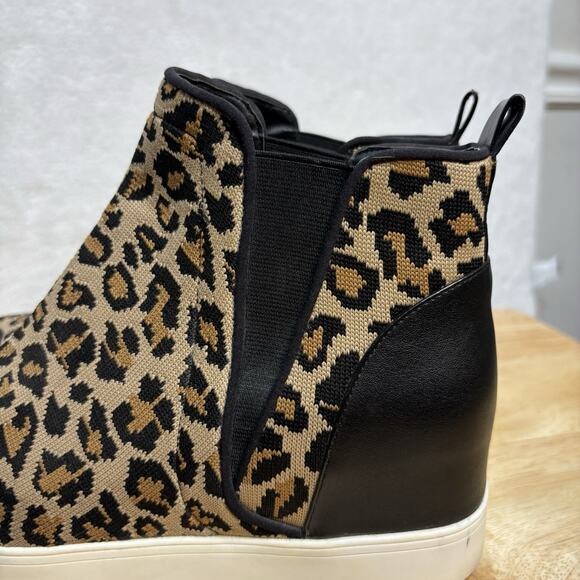Steve Madden Ditta Leopard Cheetah Slip On High Top Platform Sneakers Size 9 - Picture 10 of 13